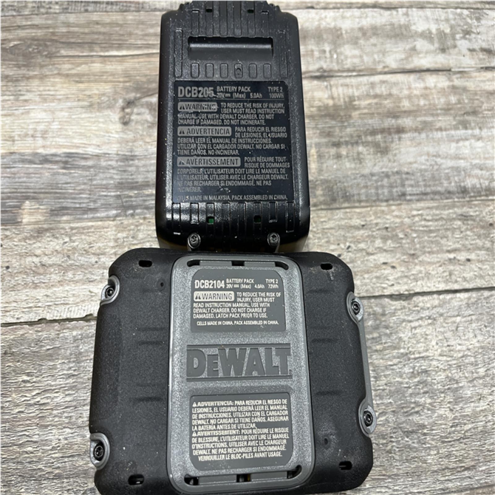 AS-IS DEWALT 20V MAX Lithium-Ion Starter Kit with 4.0 Ah and 5.0 Ah Batteries and Charger