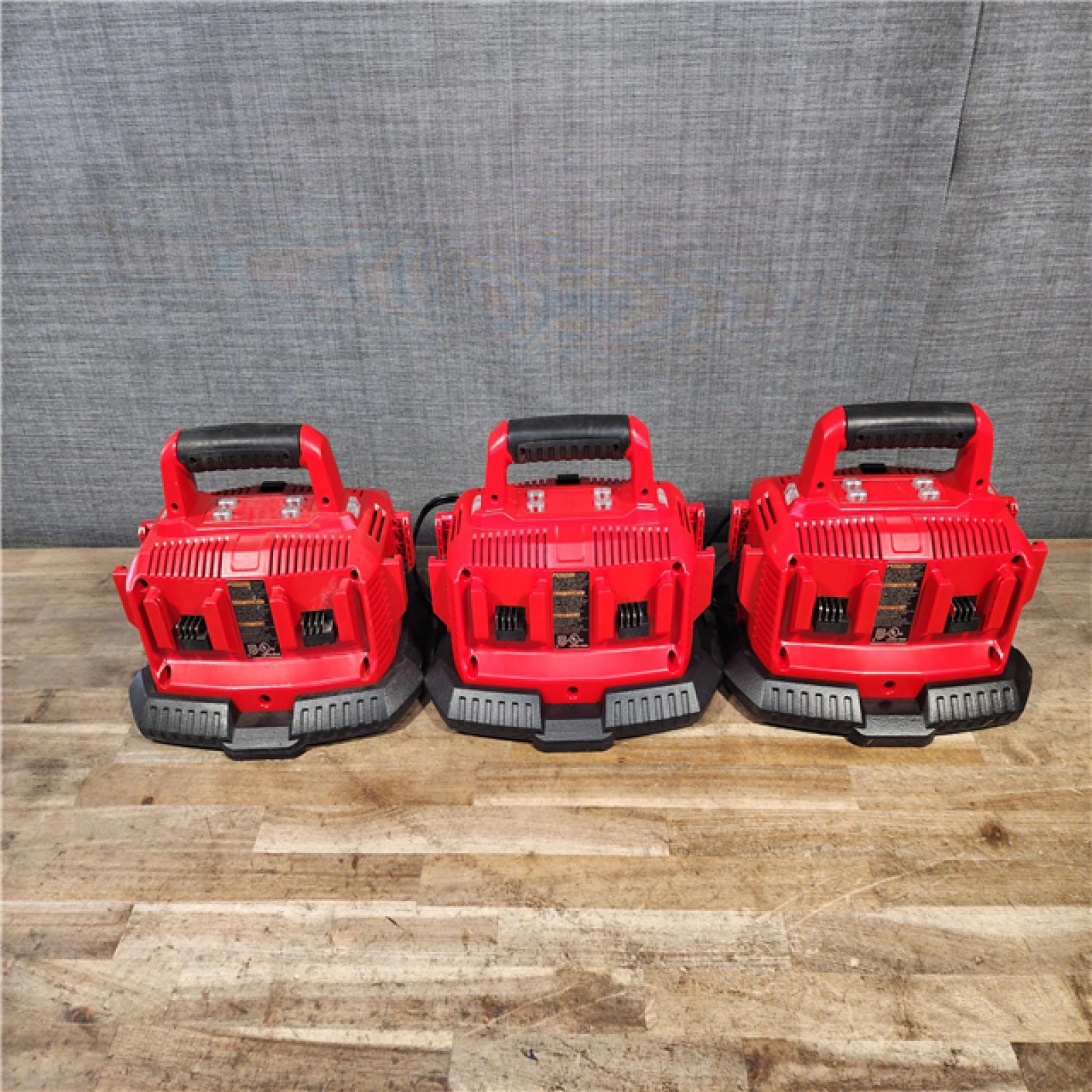 HOUSTON LOCATION - AS-IS (3) Milwaukee 18-Volt Lithium-Ion 6-Port Sequential Battery Charger
