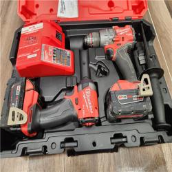 AS-IS  Milwaukee M18 FUEL 18V Lithium-Ion Brushless Cordless Hammer Drill and Impact Driver Combo Kit (2-Tool) with 2 Batteries
