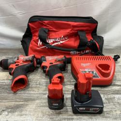 AS-IS Milwaukee FUEL 12-Volt Lithium-Ion Brushless Cordless Hammer Drill and Impact Driver Combo Kit