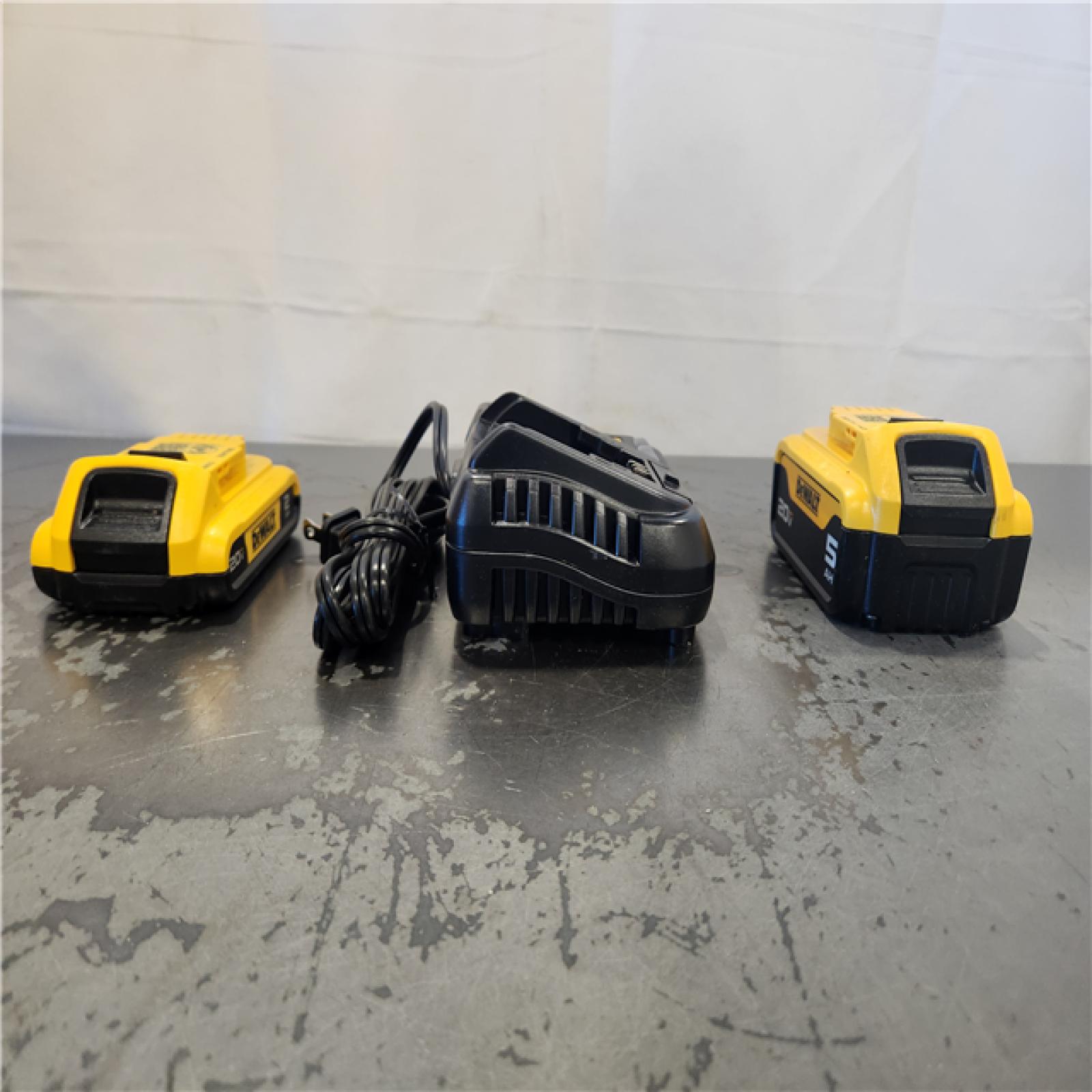 AS-IS- DEWALT 20V MAX Lithium-Ion Battery Kit with 5.0Ah and 2.0Ah Battery and Charger