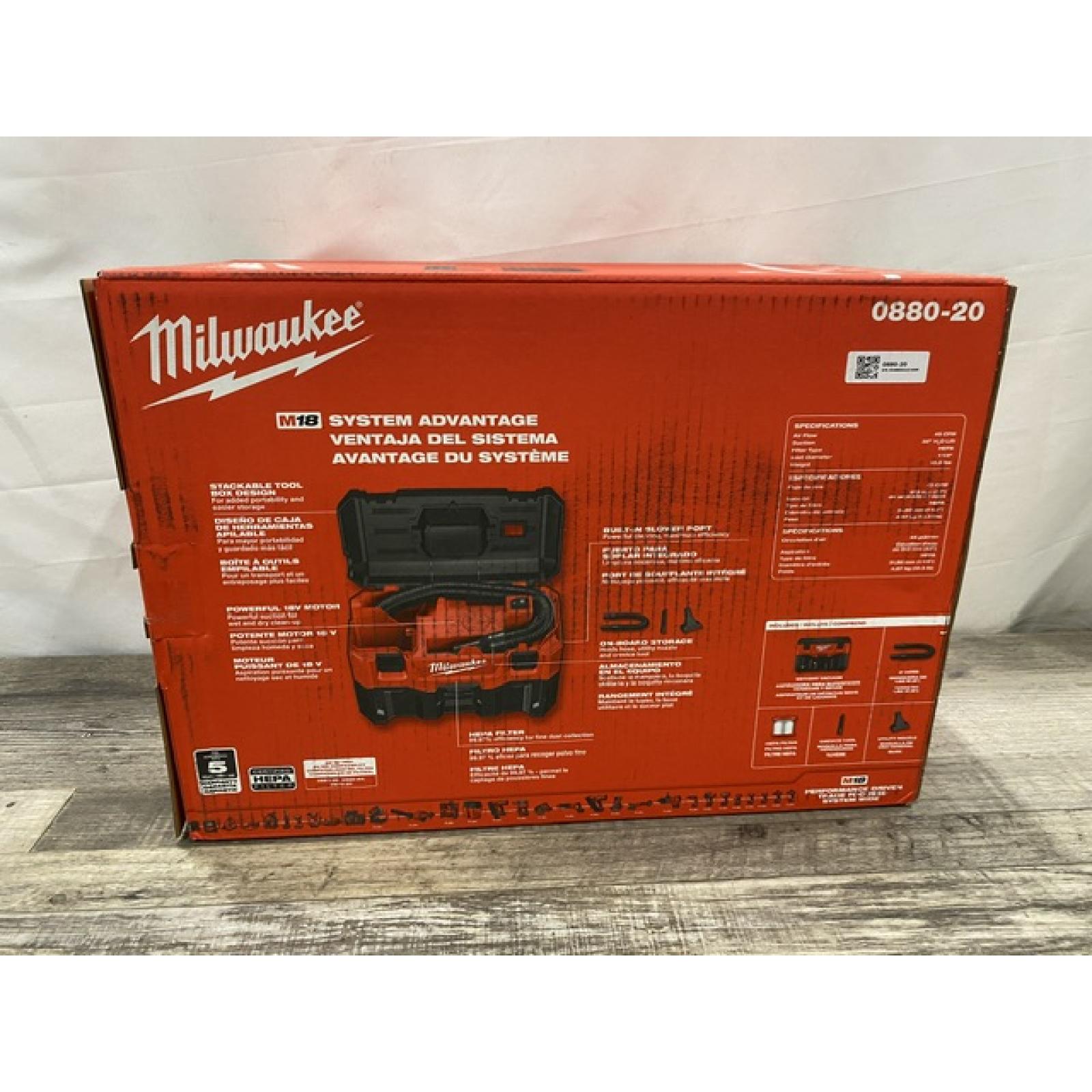 NEW - Milwaukee 18-Volt 2 Gal. Lithium-Ion Cordless Wet/Dry Vacuum (Vacuum-Only)