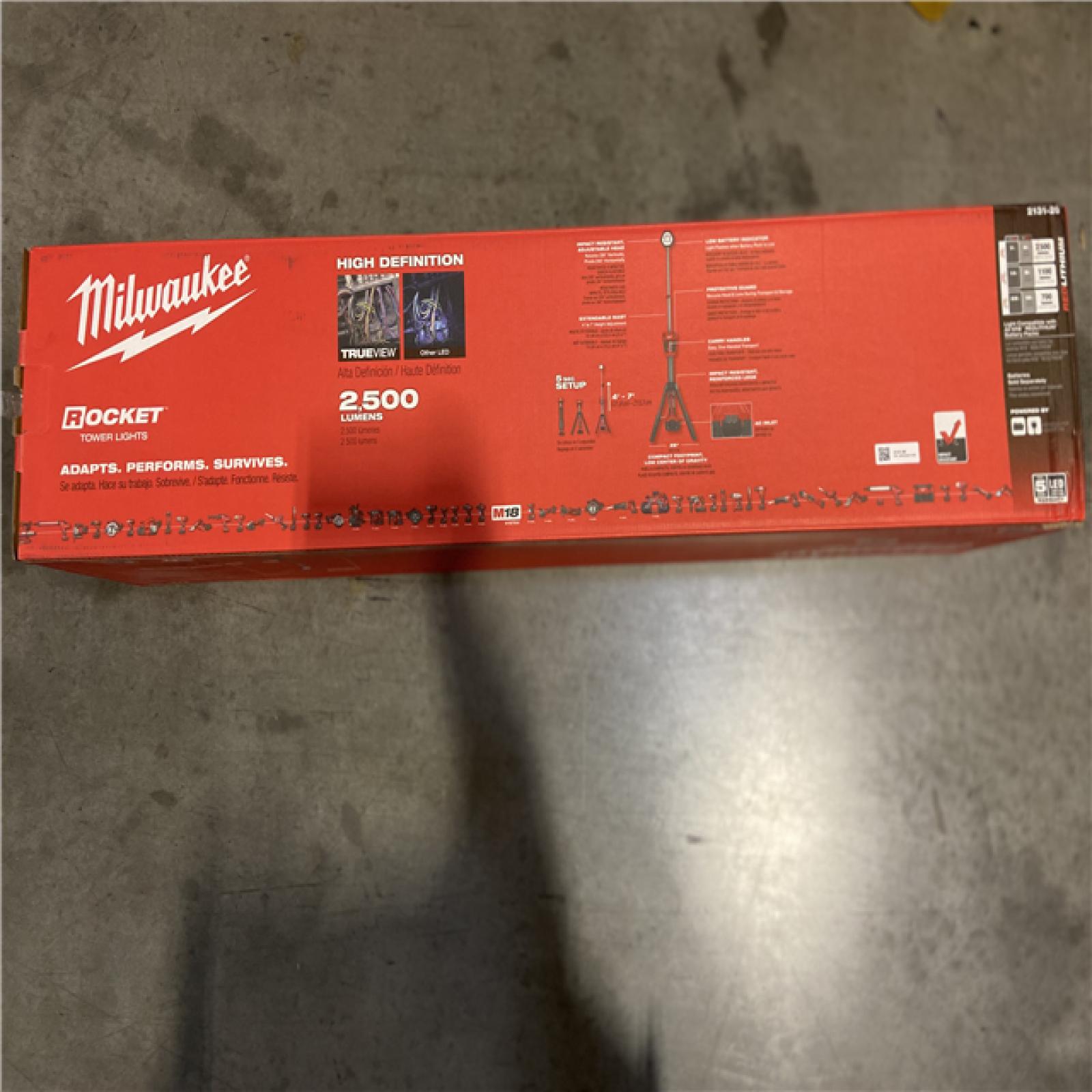 NEW! - Milwaukee M18 18-Volt Lithium-Ion Cordless Rocket Dual Power Tower Light (Tool-Only)