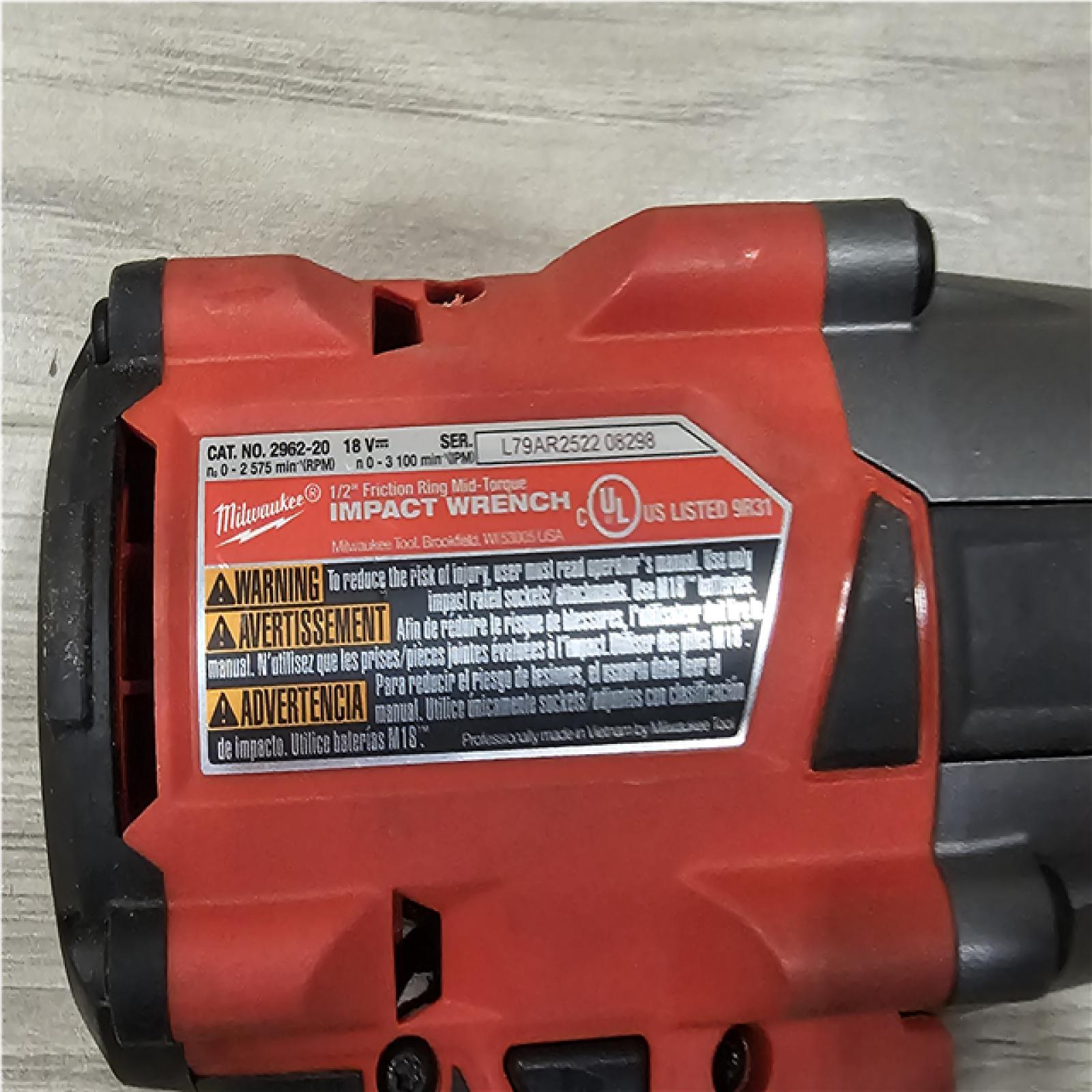 AS-IS Milwaukee FUEL Gen-2 18V Lithium-Ion Brushless Cordless Mid Torque 1/2 in. Impact Wrench w/Friction Ring (Tool-Only)