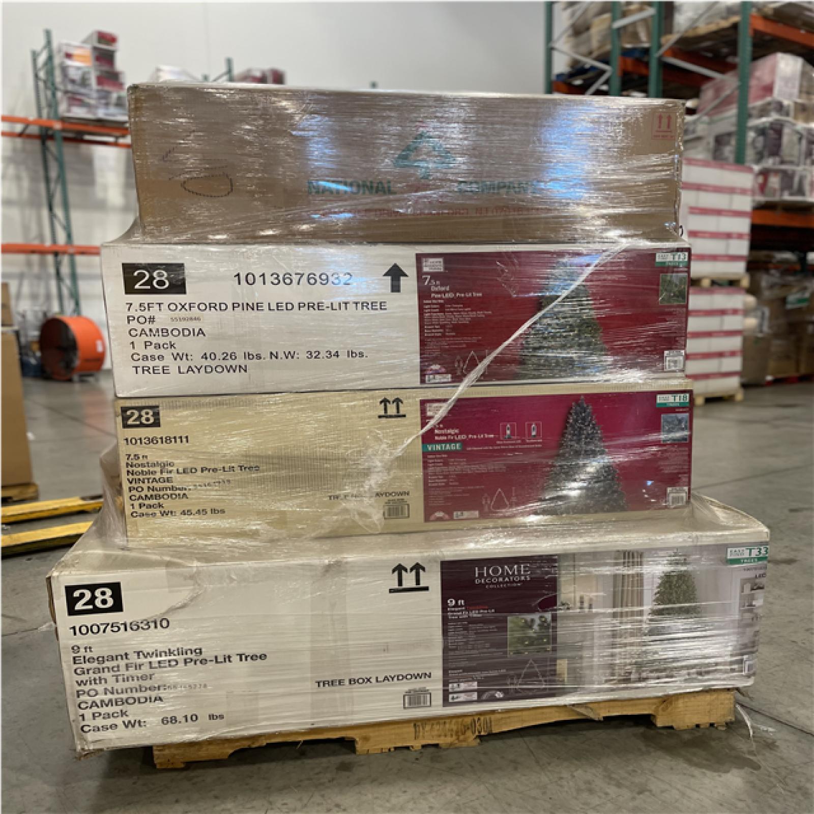 DALLAS LOCATION- AS-IS ASSORTED CHRISTMAS TREES PALLET