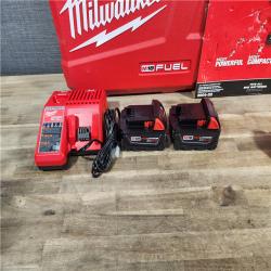HOUSTON LOCATION - AS-IS (APPEARS LIKE NEW) Milwaukee 2904-22 Hammer Drill Driver Kit with Batteries  Charger & Tool Case  Red