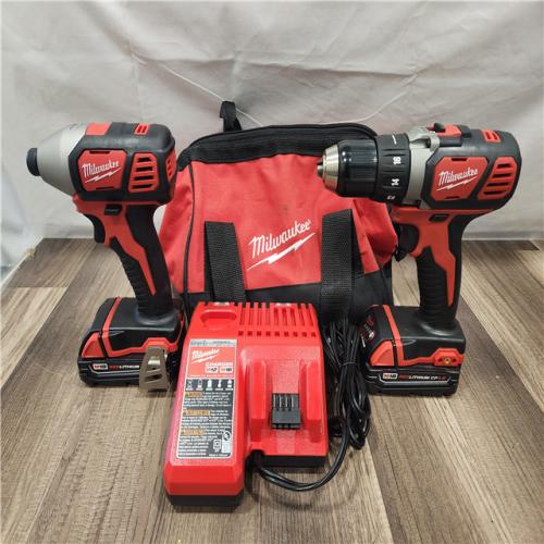 AS-IS- Milwaukee 18V Cordless Brushed 2-Tool Drill/Driver and Impact Driver Kit