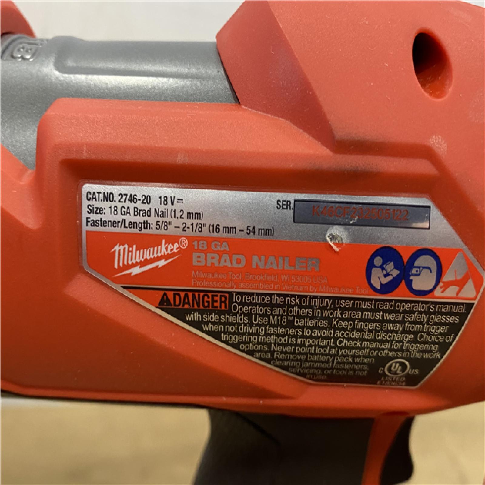 AS-IS Milwaukee FUEL 18-Volt Lithium-Ion Brushless Cordless Gen II 18-Gauge Brad Nailer (Tool-Only)