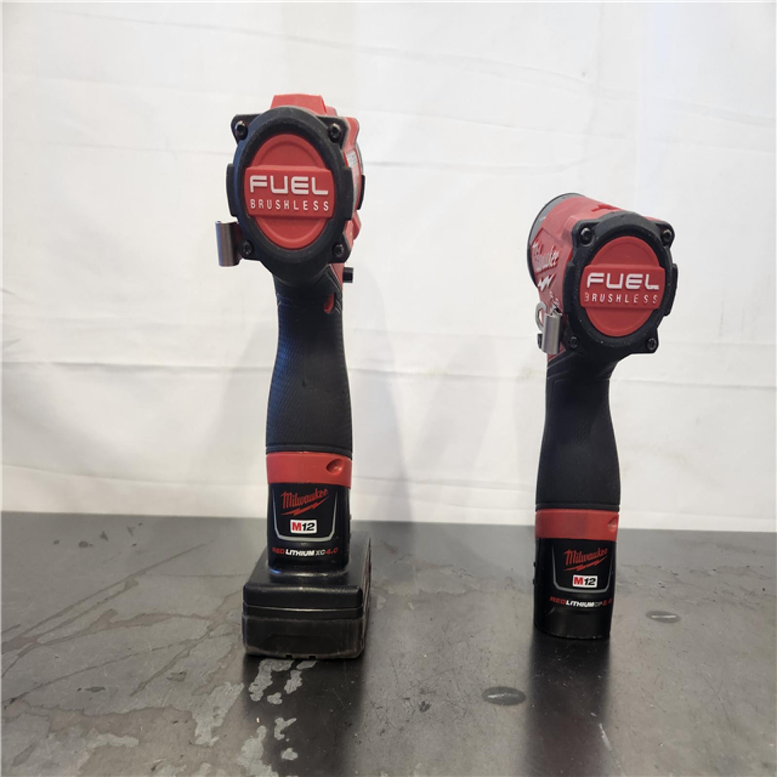 AS-IS- Milwaukee 12V Brushless Hammer Drill and Impact Driver Combo Kit