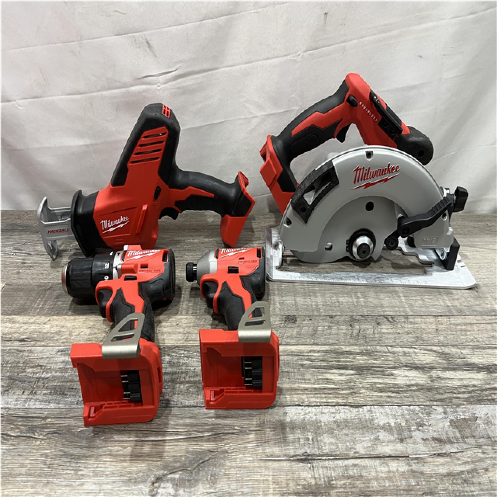 AS-IS Milwaukee 18-Volt Lithium-Ion Brushless Cordless (4-Tool) Combo Kit
