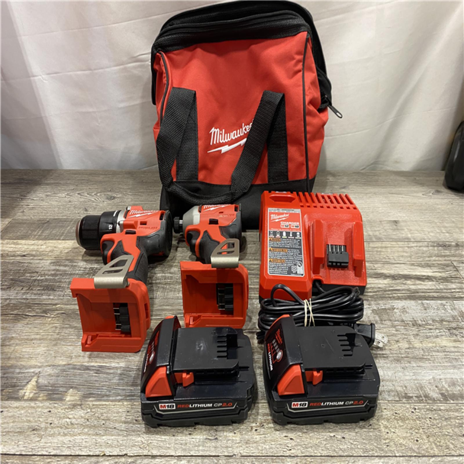 AS-IS Milwaukee 18V Lithium-Ion Brushless Cordless Compact Drill/Impact Combo Kit
