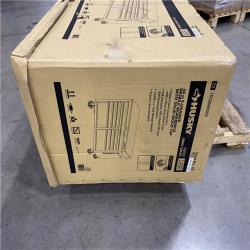 DALLAS LOCATION -Husky 46 in. W x 18.1 in. D 9-Drawer Army Green Mobile Workbench Cabinet with Solid Wood Top