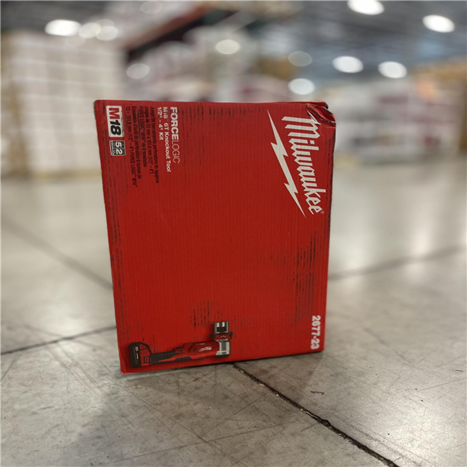 NEW!- Milwaukee M18 18V Lithium-Ion 1/2 in. to 4 in. Force Logic 6-Ton Cordless Knockout Tool Kit with Die Set  One 2.0Ah Batteries