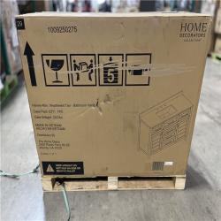 DALLAS LOCATION - Home Decorators Collection Hanna 48 in. Single Sink Weathered Tan Bath Vanity with White Engineered Stone Top (Assembled)