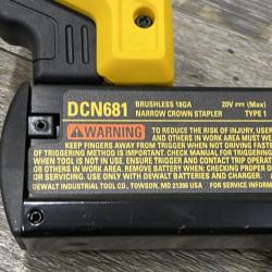 AS-IS DEWALT 20V MAX XR Lithium-Ion Cordless 18-Gauge Narrow Crown Stapler Kit