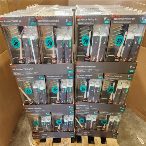 Phoenix NEW Premium 6 Piece Paint Applicator Kit with Tray  Woven Roller Covers  Roller Frame  and Paint Brush (120-Boxes)