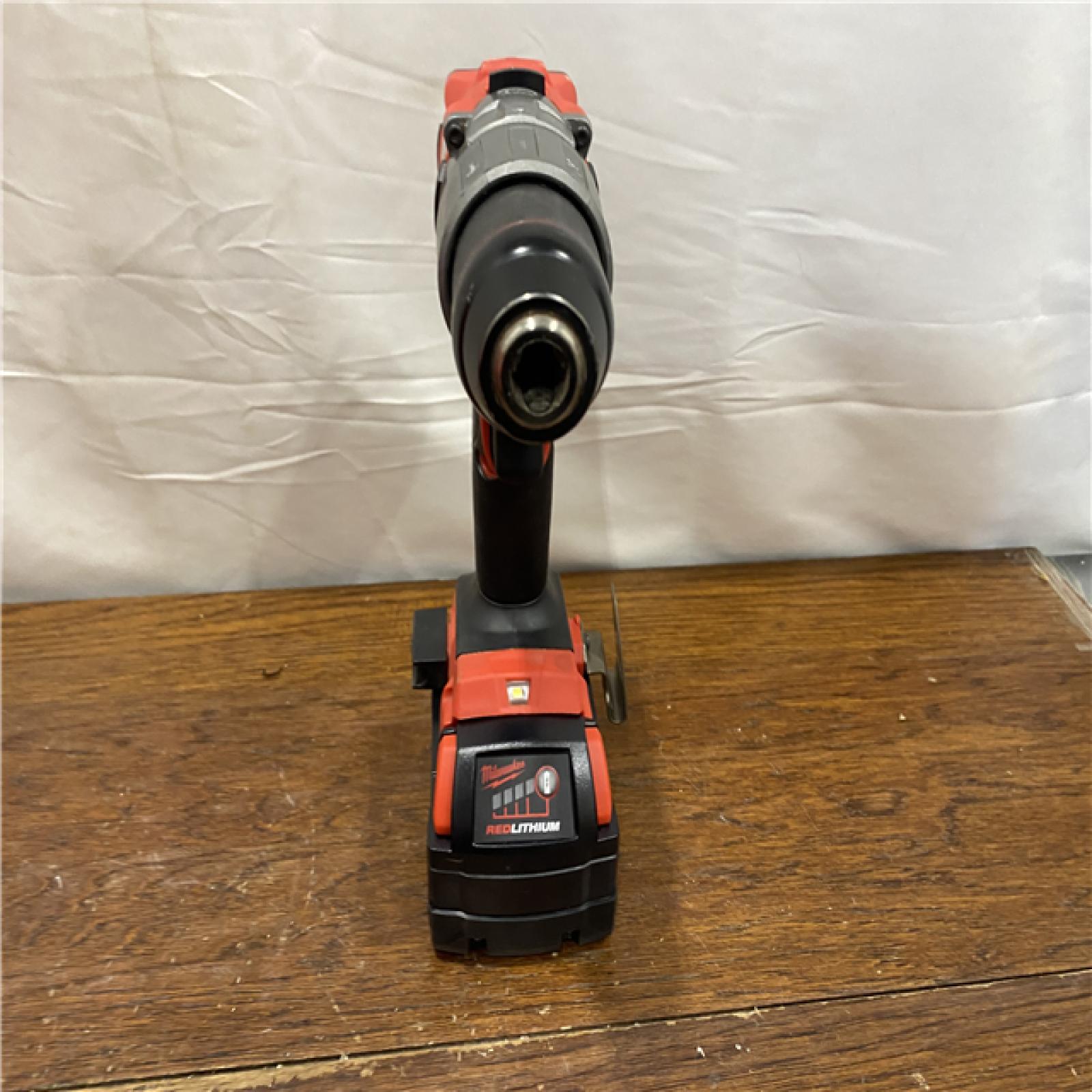 AS-IS Milwaukee 2904-22 Hammer Drill Driver Kit with Batteries  Charger & Tool Case  Red