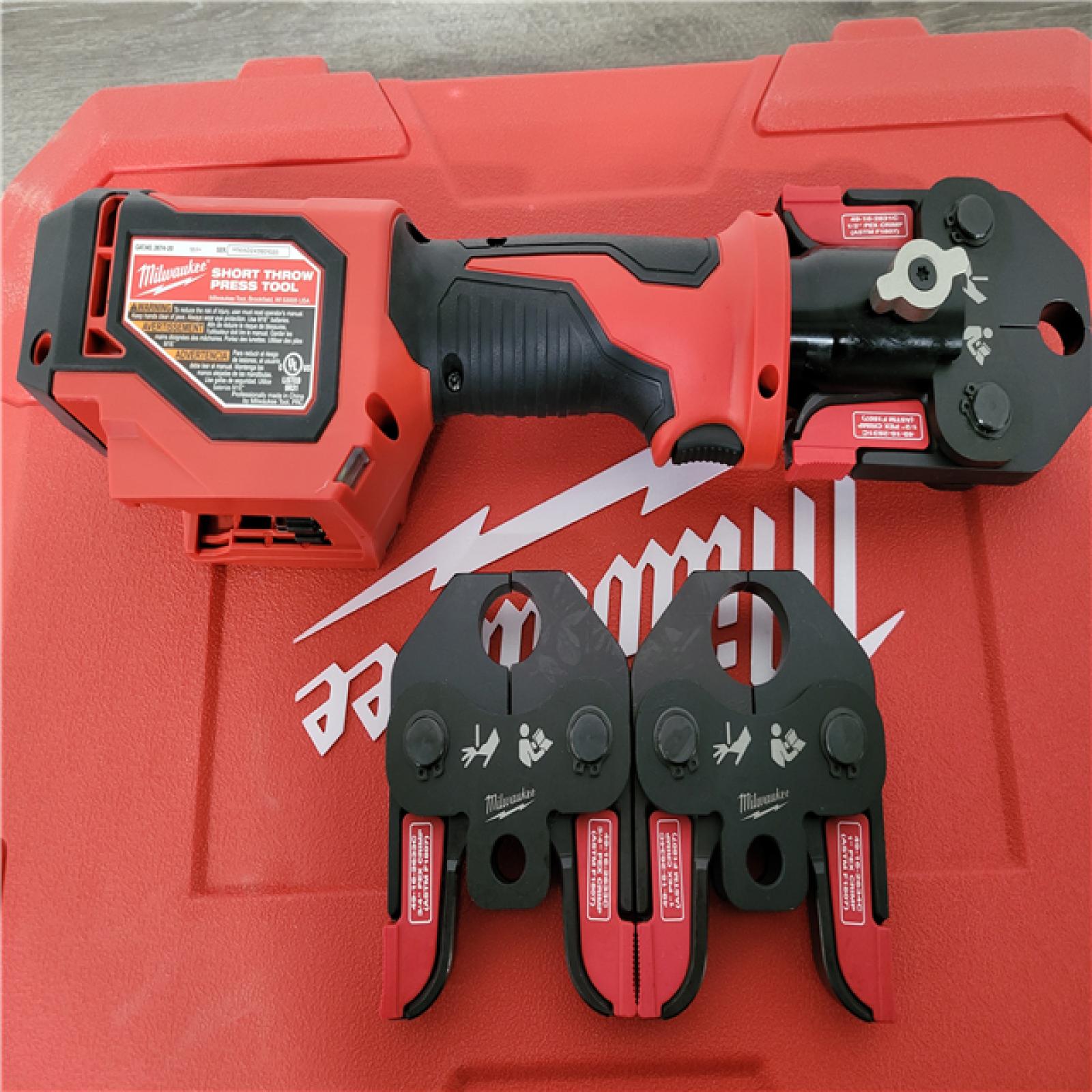 California AS-IS Milwaukee M18 Short Throw Press Tool Kit  Includes (2) Batteries  Charger & Hard Case