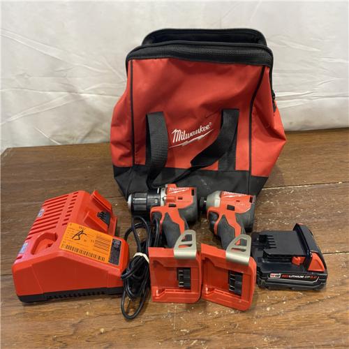 AS-IS Milwaukee M18 Compact Brushless Drill Driver/Impact Driver (2-Tool) Combo Kit