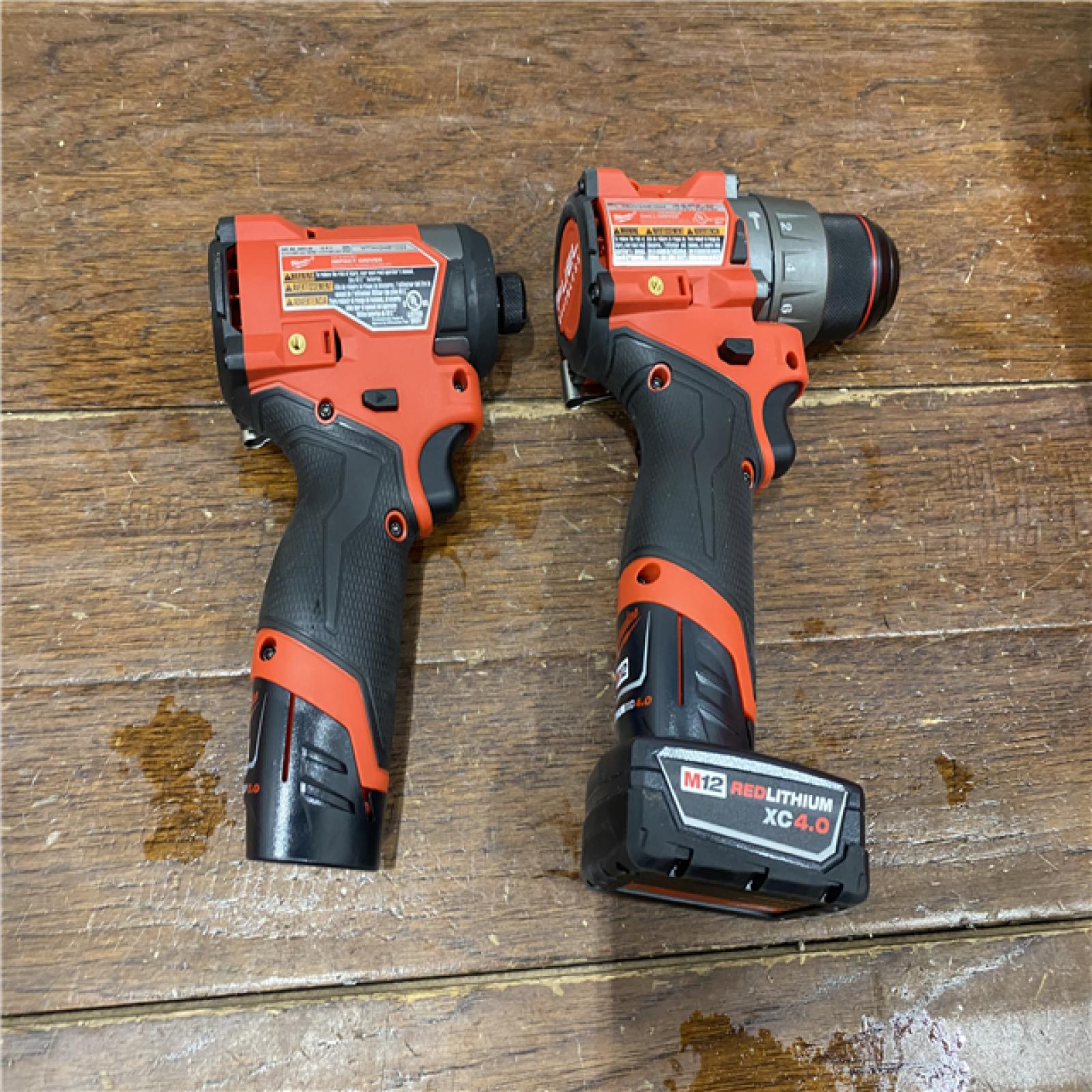 AS-IS Milwaukee 3497-22 12V Brushless Hammer Drill and Impact Driver Combo Kit
