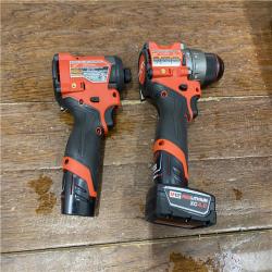 AS-IS Milwaukee 3497-22 12V Brushless Hammer Drill and Impact Driver Combo Kit
