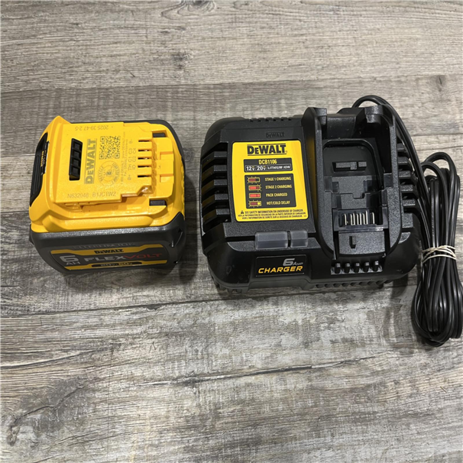 AS-IS DEWALT FLEXVOLT 20V/60V MAX Lithium-Ion 6.0Ah Battery Pack with Charger