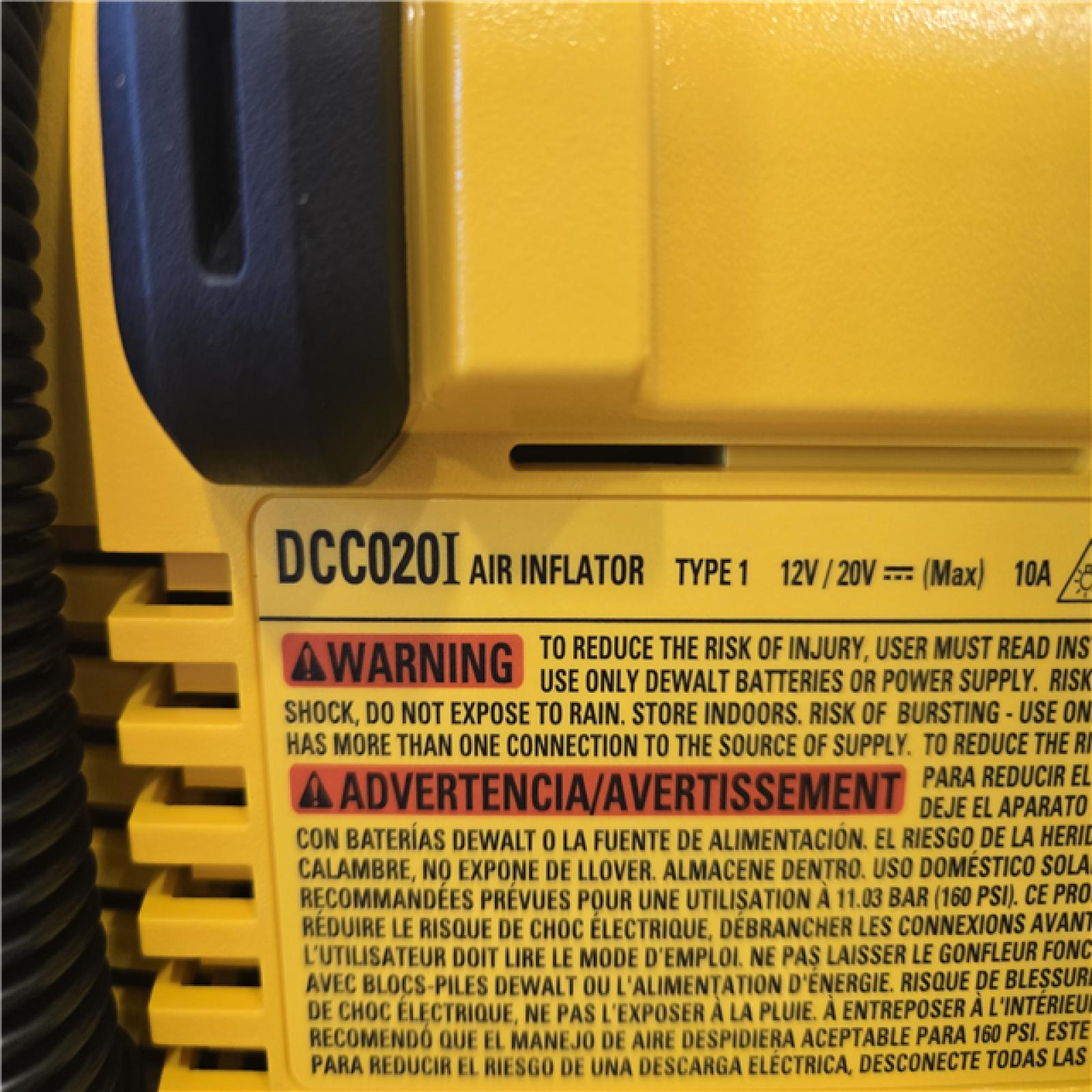 AS-IS DEWALT 20V MAX Cordless Electric Portable Inflator (Tool Only)