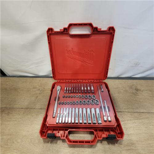 AS-IS- Milwaukee 1/4 in. Drive SAE/Metric Ratchet and Socket Mechanics Tool Set (50-Piece)