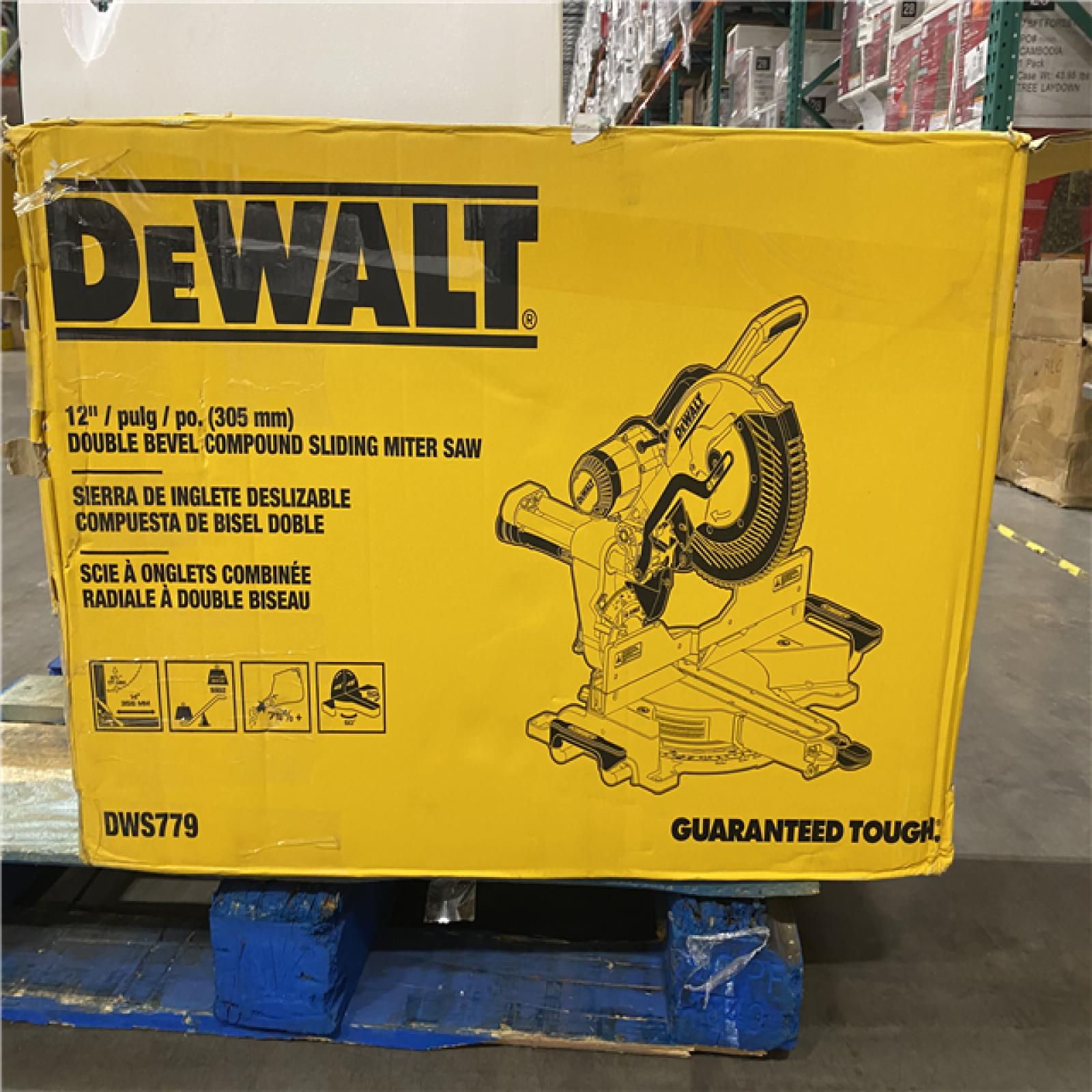 As-Is-  DEWALT 15 Amp Corded 12 in. Double Bevel Sliding Compound Miter Saw