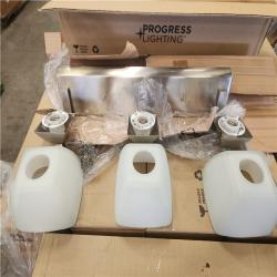 Phoenix Location NEW Progress Light Brushed Nickle 3-Bulb Light Fixture Pallet (26-Boxes)
