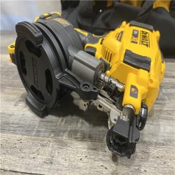 AS-IS DEWALT 20V MAX Lithium-Ion 15-Degree Electric Cordless Roofing Nailer Kit