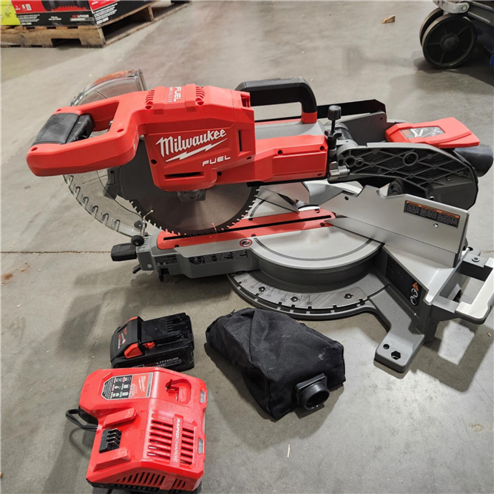 As-Is Milwaukee M18 FUEL 18V 10 in. Lithium-Ion Brushless Cordless Dual Bevel Sliding Compound Miter Saw Kit with One 8.0 Ah Battery