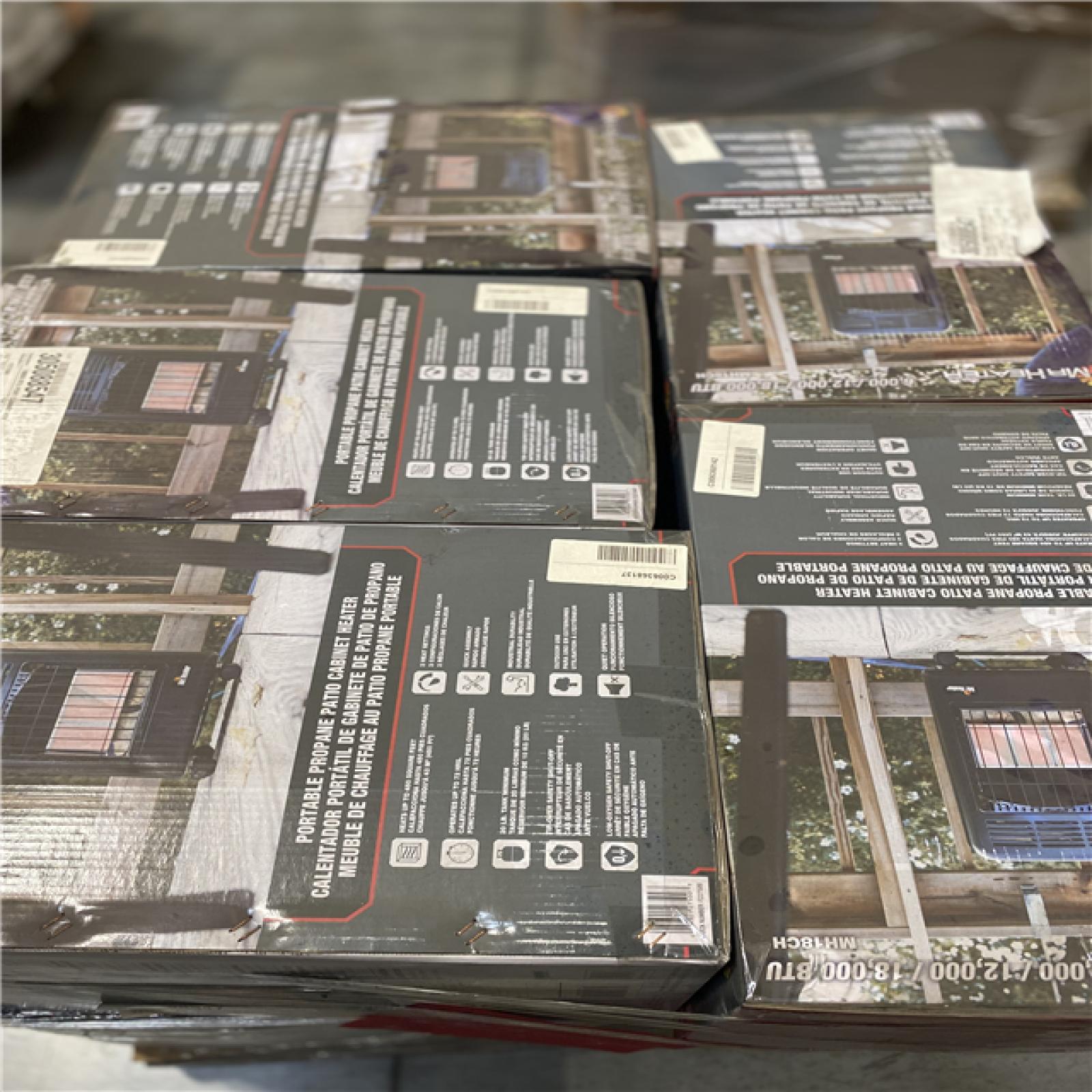 DALLAS LOCATION -  Mr. Heater 18 000 BTU Cabinet Propane Outdoor Space Heater with Hose and Regulator PALLET-(10 UNITS)