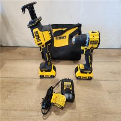 AS-IS- DeWalt ATOMIC 20V MAX Lithium-Ion Cordless 2-Tool Combo Kit with 2-Batteries  Charger and Bag