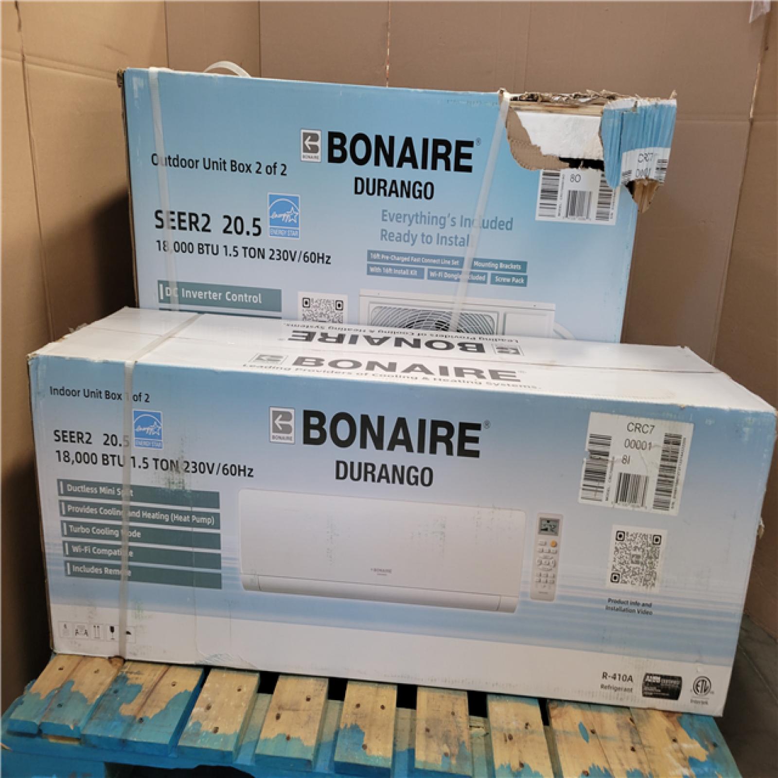 California NEW Bonaire Durango Split Air Conditioner (Damaged Boxes)