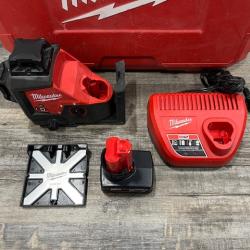 AS-IS Milwaukee 12-Volt Lithium-Ion Cordless Green 250 ft. 3-Plane Laser Level Kit