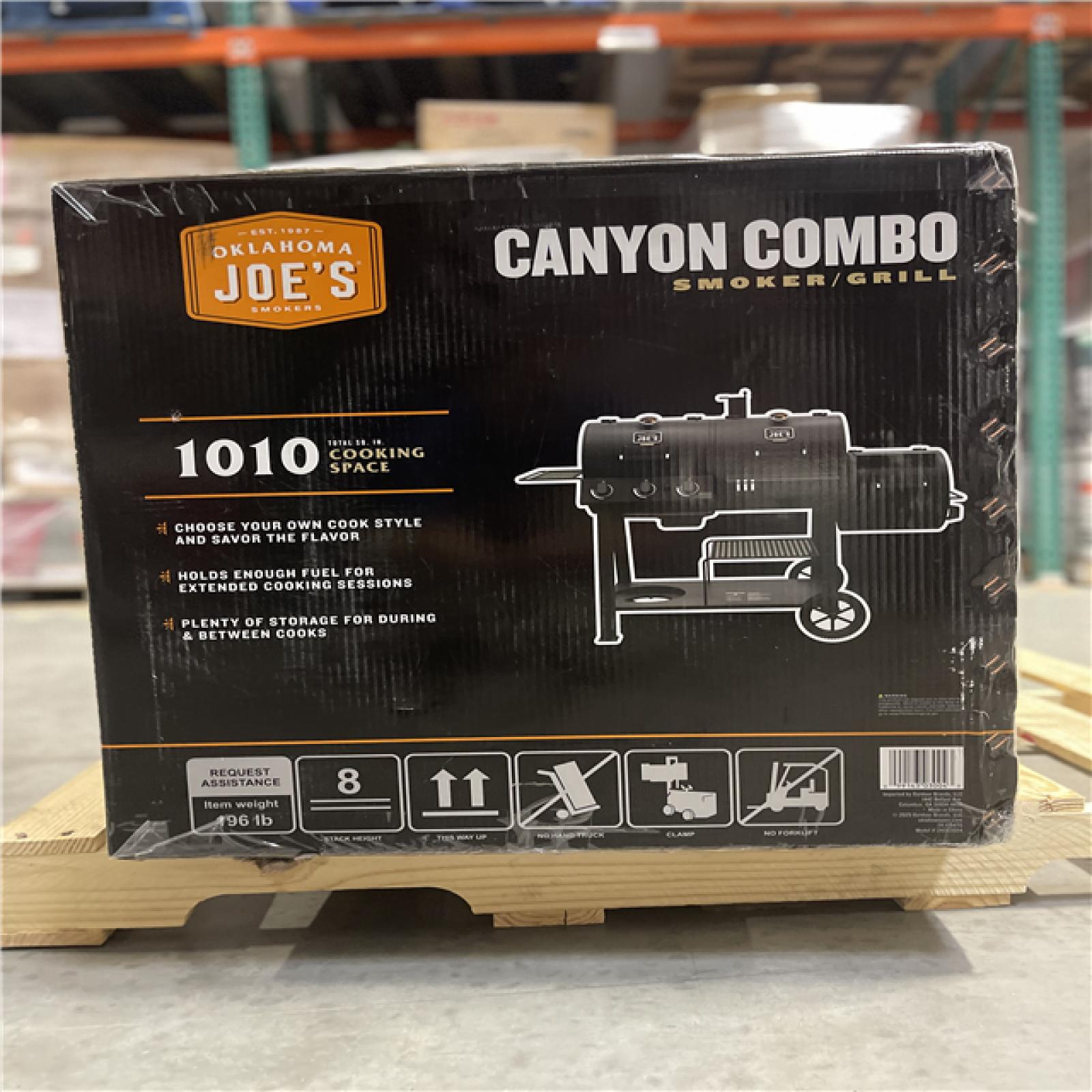 DALLAS LOCATION- NEW! Oklahoma Joe's Canyon 3-Burner Propane Gas and Charcoal Smoker and Grill