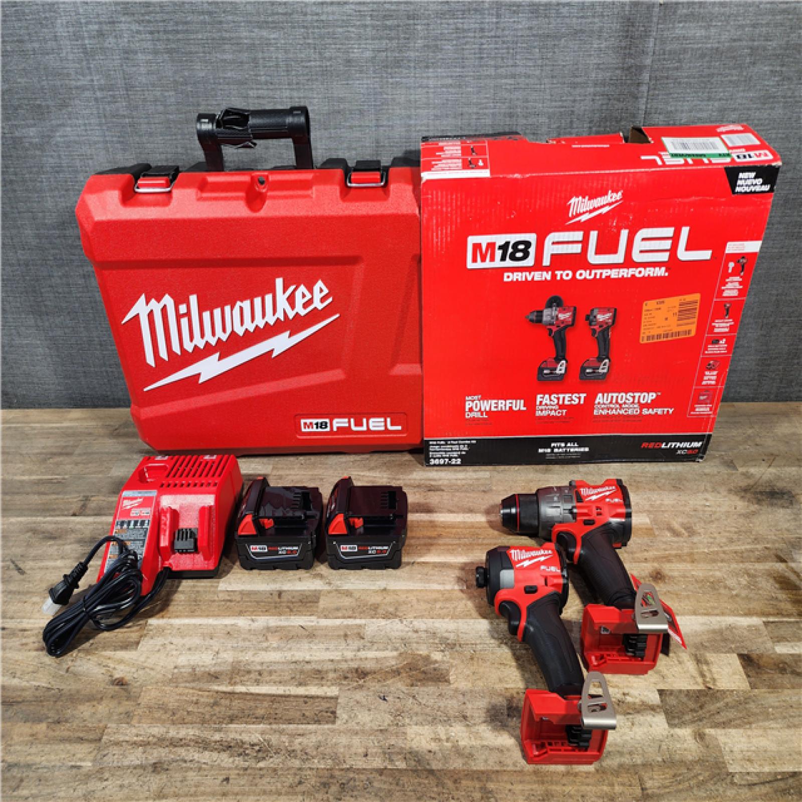 HOUSTON LOCATION - AS-IS (APPEARS LIKE NEW) Milwaukee FUEL 18V Lithium-Ion Brushless Cordless Hammer Drill and Impact Driver Combo Kit