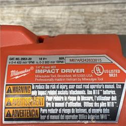 AS-IS Milwaukee FUEL 18V Lithium-Ion Brushless Cordless 1/4 in. Hex Impact Driver Kit