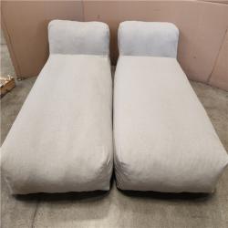 Phoenix 2 Evita Patio Furniture Bed Beach Olefin Plastic Outdoor Chaise Lounge Chair with Dark Grey Cushions