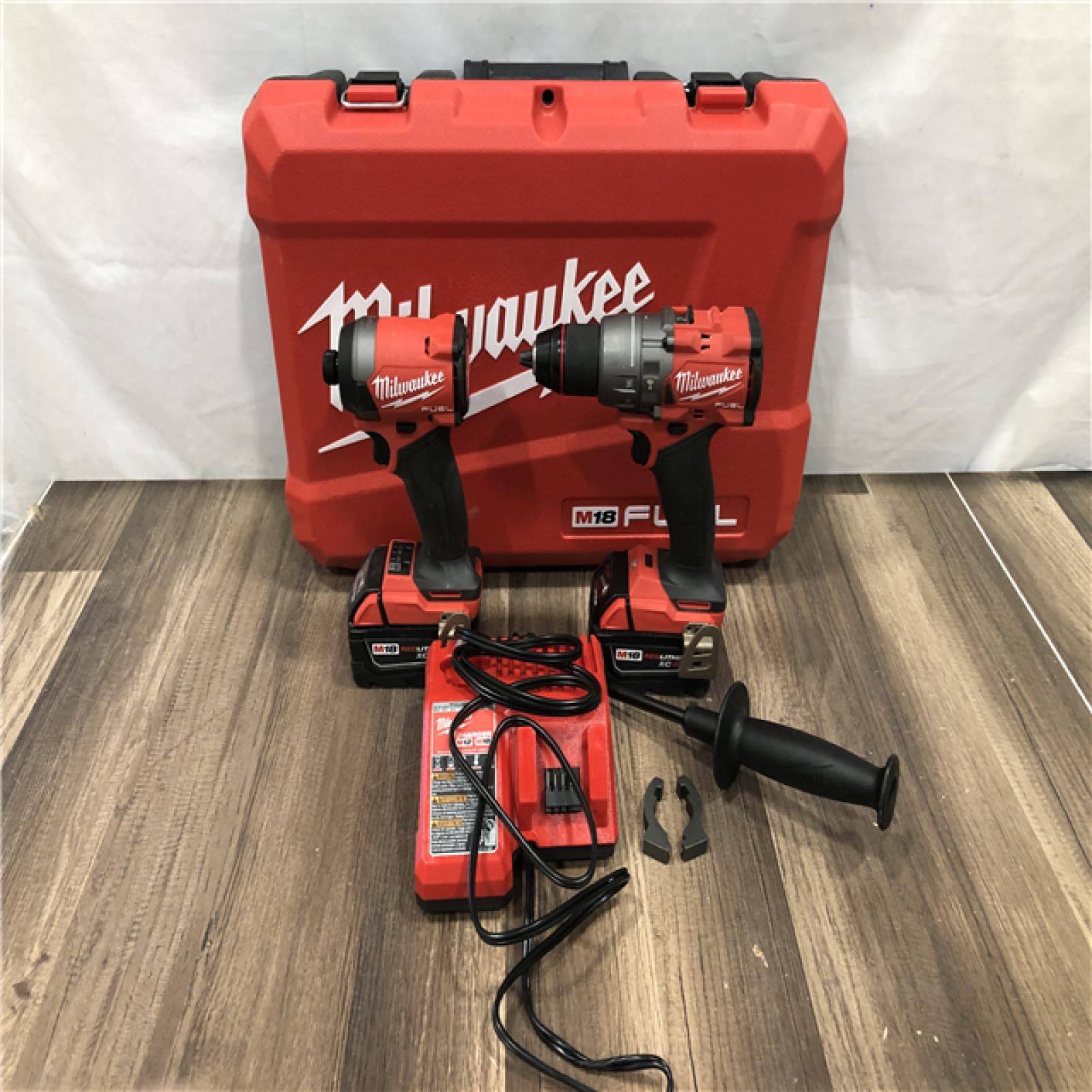 AS-IS Milwaukee FUEL 18V Lithium-Ion Brushless Cordless Hammer Drill and Impact Driver Combo Kit