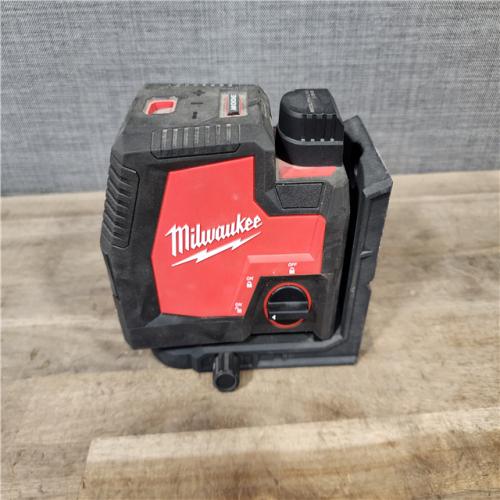 HOUSTON LOCATION - AS-IS Milwaukee-3522-20 Green Beam Laser Cross Line Plumb Point Rechargeable USB Kit (TOOL ONLY)