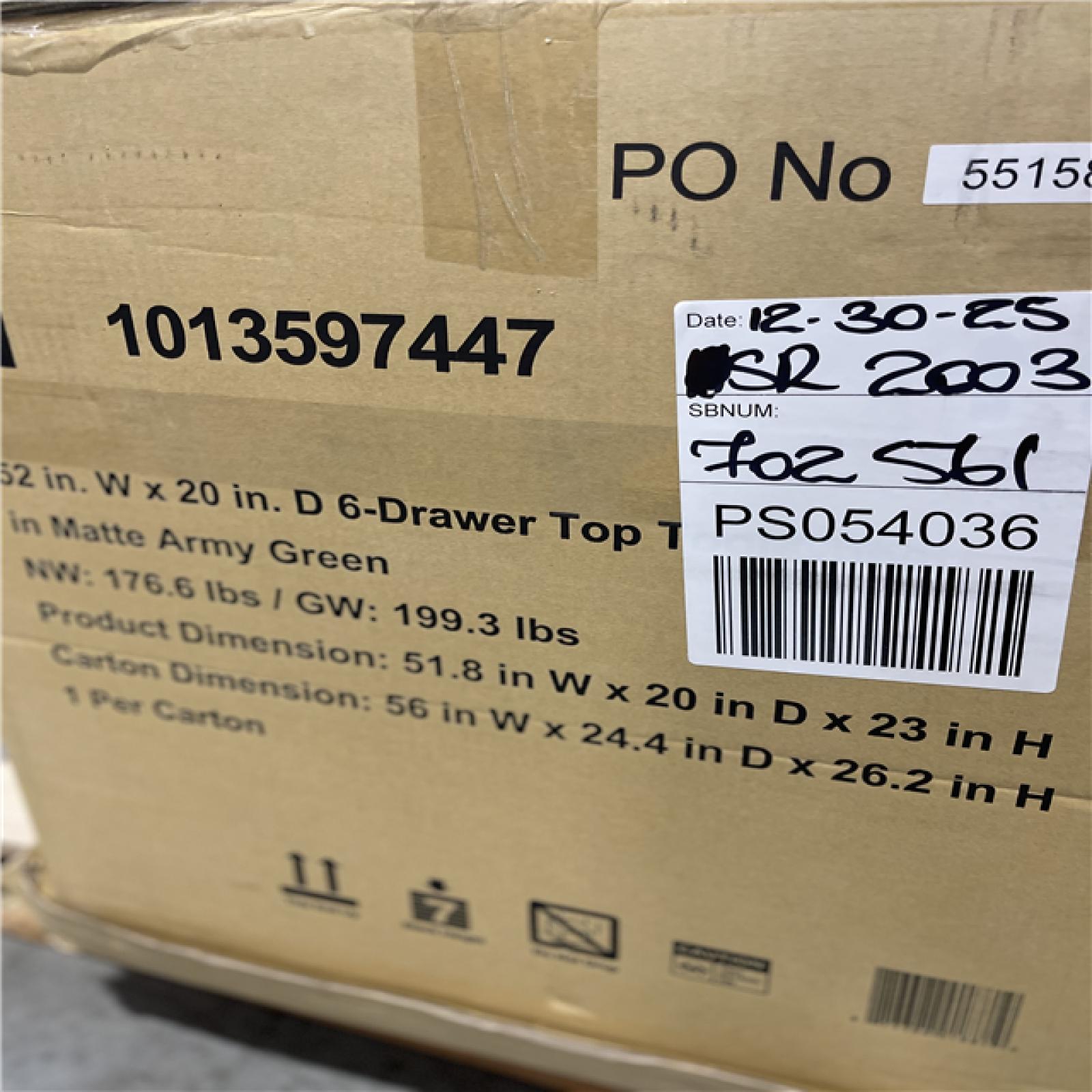 DALLAS LOCATION - AS-IS Husky Heavy Duty 52 in. W 6-Drawer Matte Army Green Top Tool Chest