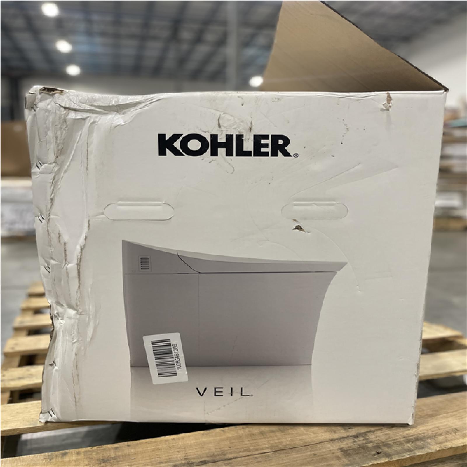 DALLAS LOCATION- KOHLER Veil® One-piece compact elongated smart toilet  dual-flush  bidet  touch screen remote  (WHITE)