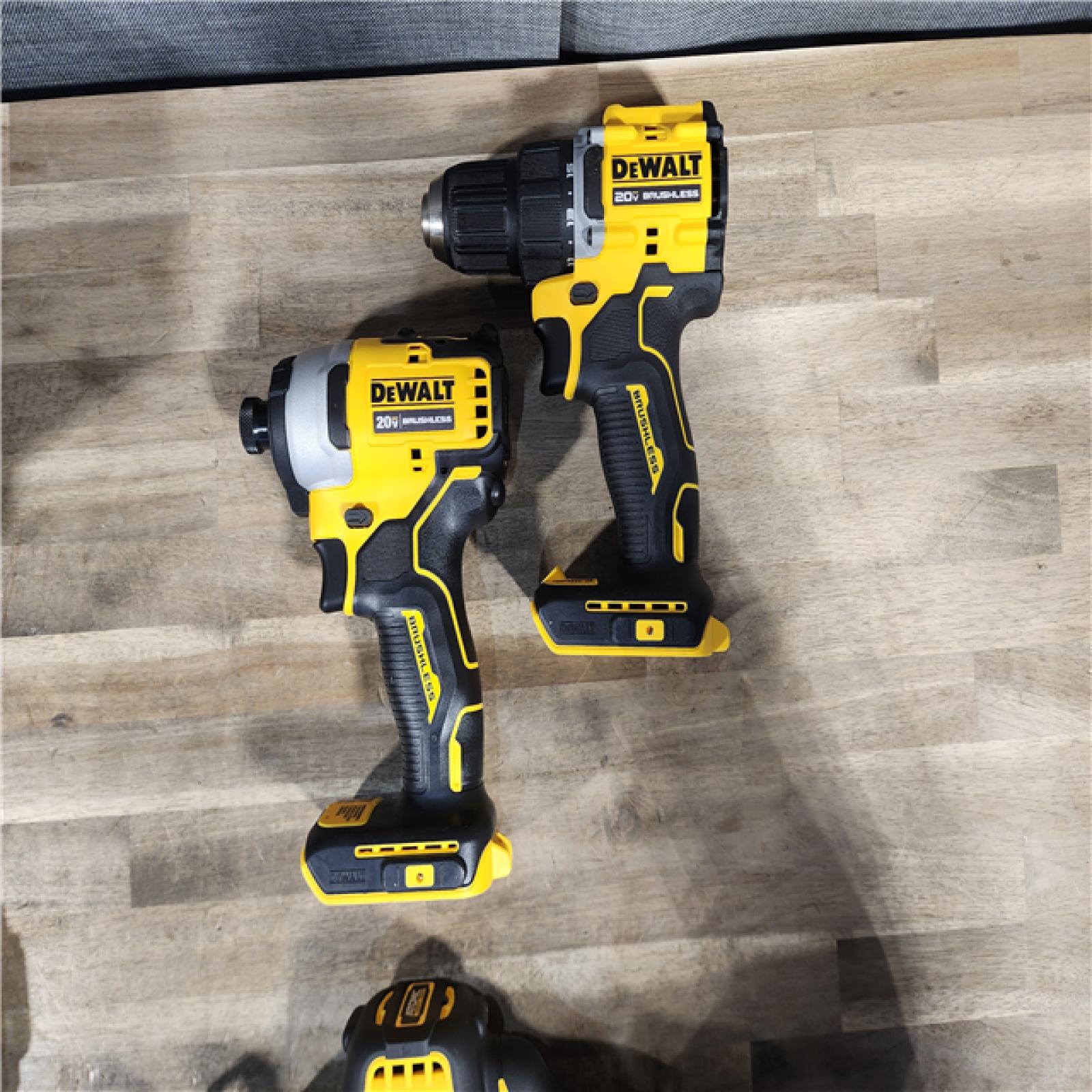 HOUSTON LOCATION - AS-IS DeWalt 20V MAX ATOMIC Cordless Brushless 3 Tool Combo Kit