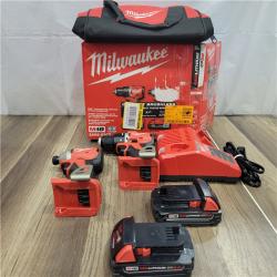 AS-IS Milwaukee M18 18V Lithium-Ion Brushless Cordless Compact Drill/Impact Combo Kit (2-Tool) W/(2) 2.0 Ah Batteries, Charger & Bag