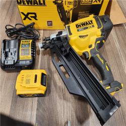 AS-IS DEWALT 20-Volt 21Â° Cordless Framing Nailer Kit with 5.0 Ah Lithium-Ion Battery and Charger