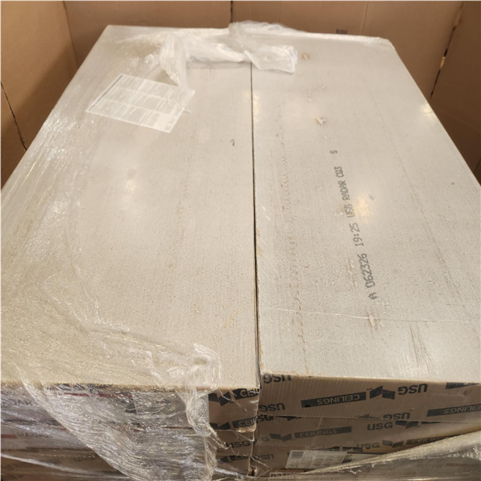Phoenix NEW USG Ceilings 2 ft. x 4 ft. Radar Basic White Square Edge Lay-In Ceiling Tile, Case of 8 (1,152 sq. ft) 18 Cases