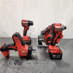 AS-IS- M18 18-Volt Lithium-Ion Brushless Cordless Combo Kit (4-Tool) with 2-Batteries  1-Charger and Tool Bag