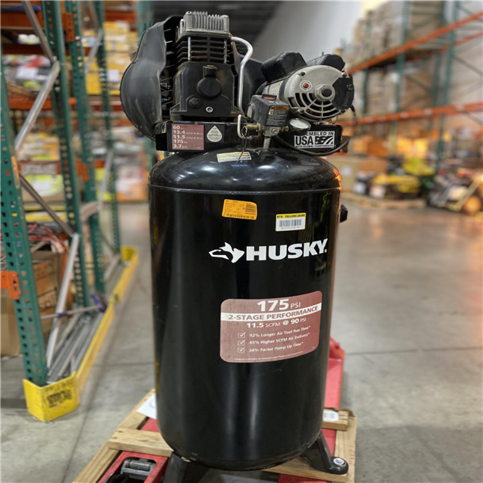 Dallas Location - As-Is Husky 60 Gal. 3.7 HP  175 PSI Electric Air Compressor